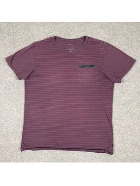 Tavik Shirt Mens Size L Red Short Sleeve Pocket Tee Striped Lightweight